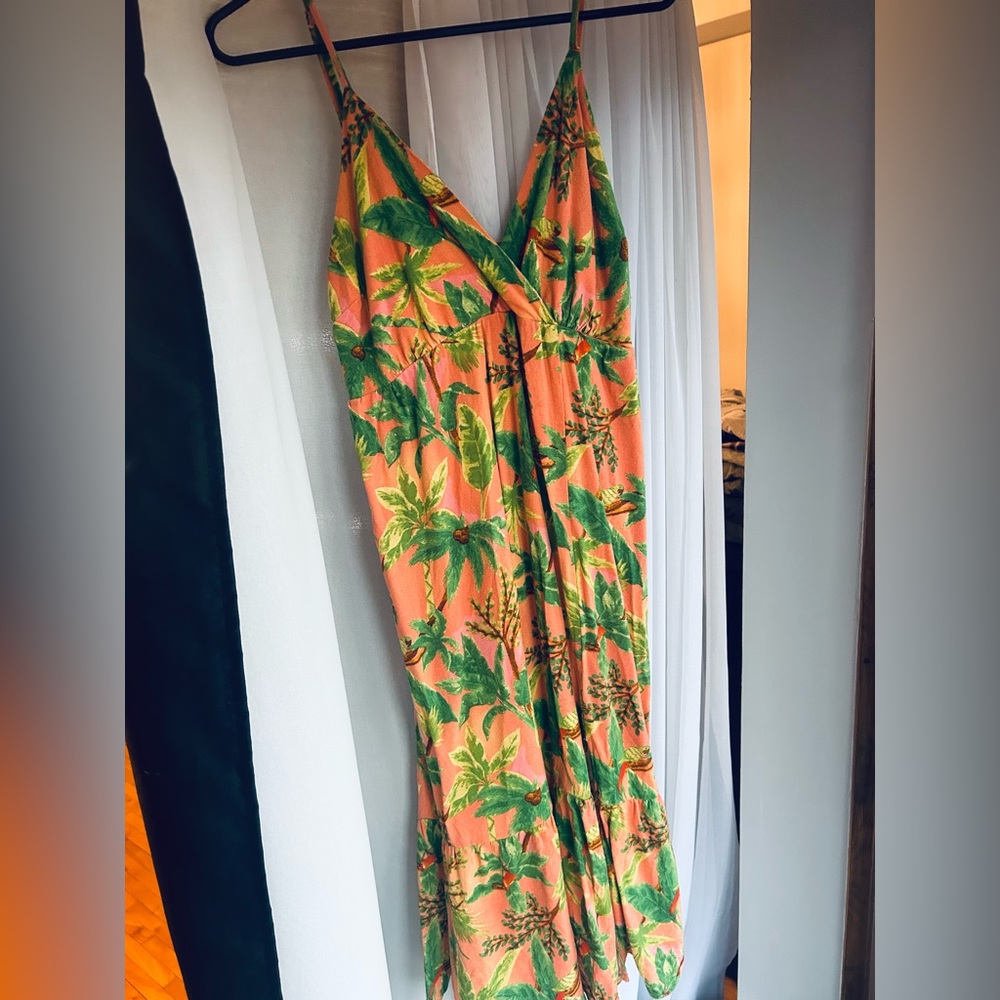 Tropical Leaf Print summer dress